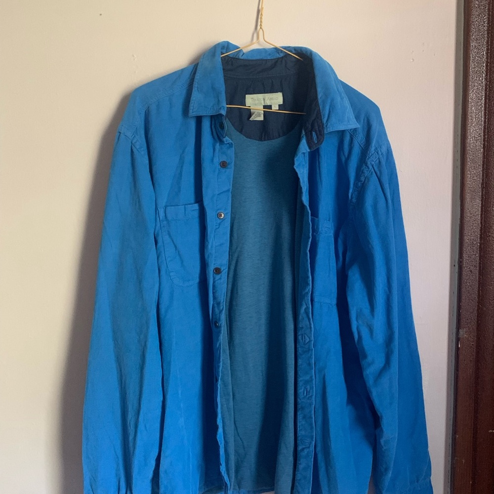 Men's Blue Casual Button Down Flannel
